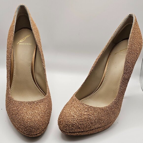 Brian Atwood Glitter Heels – 5.5" Stiletto, Size 8 - Picture 1 of 8